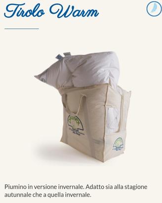 Daunex Tirolo Warm singolo 100% Piumino nuovo