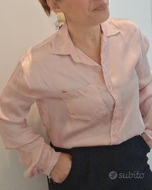 camicia raso rosa pallido