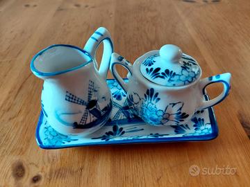 tris latte zuccheriera  - stile Delft blue