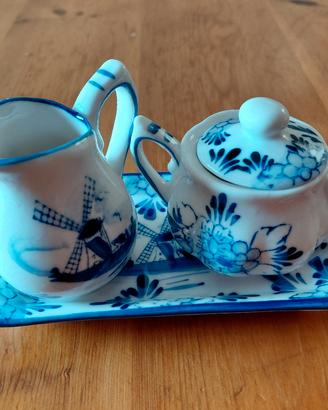 tris latte zuccheriera  - stile Delft blue