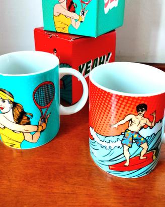 2 Tazze mug porcellana NUOVE