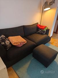 Divano Design Frales 3 Posti - Piuma d'Oca + Pouf