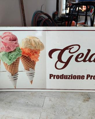 Insegna Tabella Rigida "Gelato Produzione Propria"