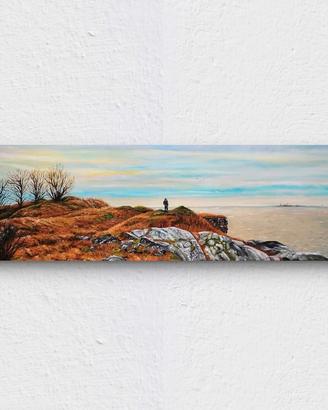 Quadro d'arredo orizzontale con paesaggio marino