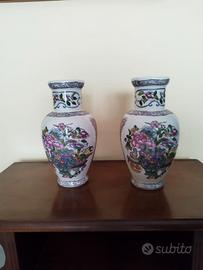 Coppia vasi in ceramica decorazioni orientali
