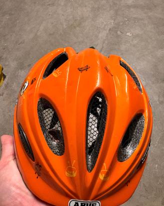 Casco bici ABUS arancione con robot tg. bimbo