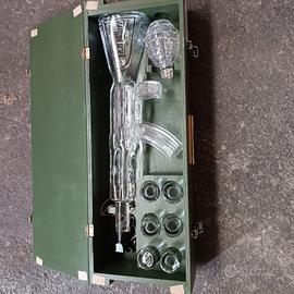 valigetta verde militare set bicchieri