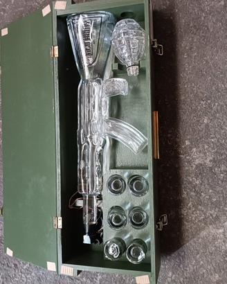 valigetta verde militare set bicchieri