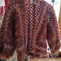 Maglia misto lana aperta avanti lurex 