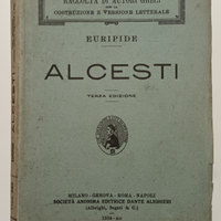 Antico libro scolastico "Alcesti" di Euripide