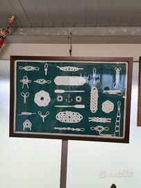 Quadro con nodi marinari in tessuto