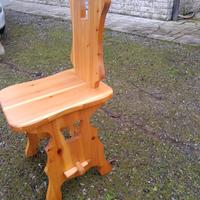 sedie in massello stile tirolesi 