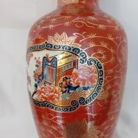 antichità vaso giapponese vintage KUTANI  rosso 