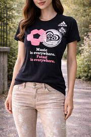 T-shirt Adidas originale nera donna stampa Futsal