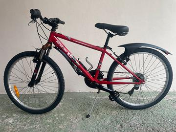 bicicletta Rockrider 5.1 ammortizzata rossa