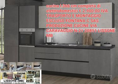 cucina completa di elettrodomestici  l.366 cm
