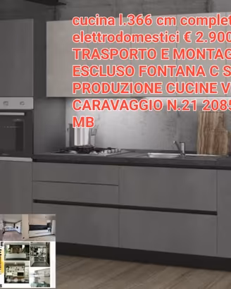 cucina completa di elettrodomestici  l.366 cm