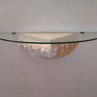 Mensola cristallo con capitello a parete