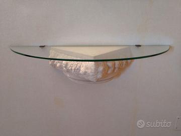 Mensola cristallo con capitello a parete