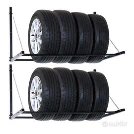 KIT DUE SUPPORTO PORTA GOMME 8 POSTI PNEUMATICI