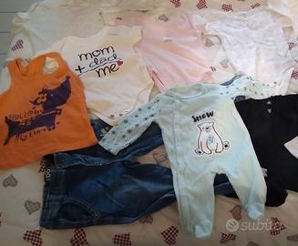 vestitini 0-12 mesi bimba +regaloo peluche 