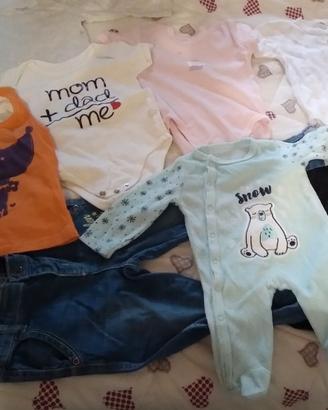 vestitini 0-12 mesi bimba +regaloo peluche 