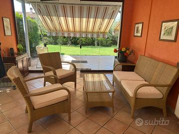 Salottino da giardino effetto rattan – 4 posti