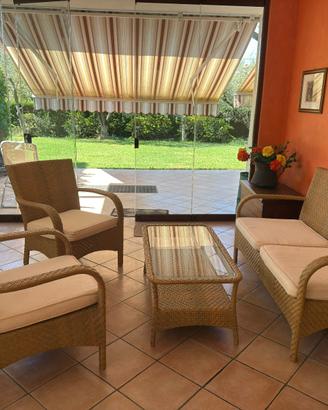 Salottino da giardino effetto rattan – 4 posti