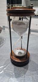 Clessidra vintage in legno e ottone 