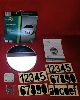 NUMERO CIVICO ILLUMINAZIONE AUTOMATICA SOLARE LED