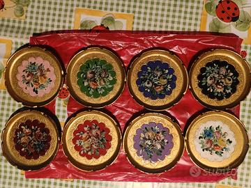 Sotto bicchieri legno dipinti