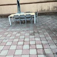 TAVOLO DOGHE LEGNO BIANCO CON 2 SEDIE SOLO