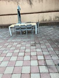 TAVOLO DOGHE LEGNO BIANCO CON 2 SEDIE SOLO