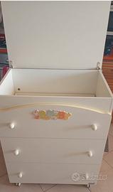 Mobiletto con cassettiera e vaschetta