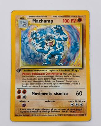 Pokémon Machamp 8/102 Holo 1ª Edizione Set Base It