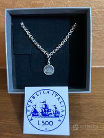 Bracciale con pendente 500 Lire del 1957