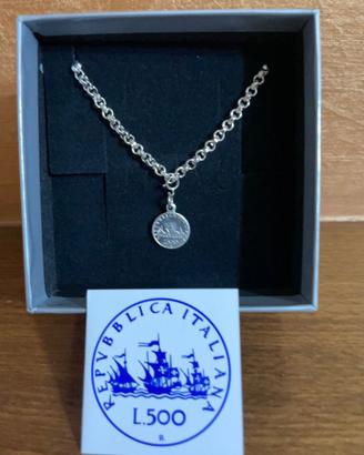 Bracciale con pendente 500 Lire del 1957