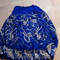 Gonna costume carnevale al ginocchio ricamo dorato