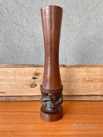 Vaso Africano Vintage Legno Massello intagliato