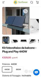 Kit fotovoltaico plug and play da balcone
