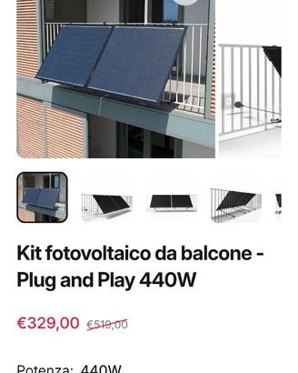 Kit fotovoltaico plug and play da balcone
