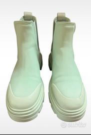 Stivaletti Chelsea ZARA gommati verde menta
