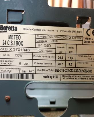 Beretta meteo 24 c.s.i. box ricambi