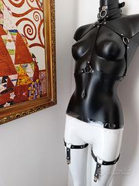 Set Lingerie harness pelle dark emo gothic cosplay