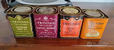 Confezioni latta Twinings tea e Milford
