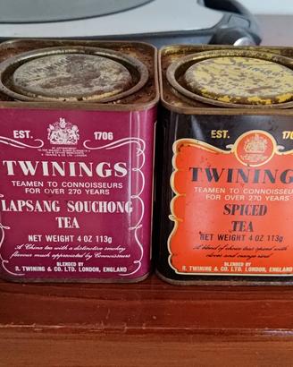 Confezioni latta Twinings tea e Milford
