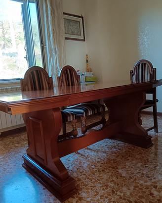 Tavolo legno massello +sedie+ lampadario