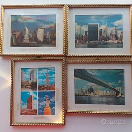 4 quadretti vintage, foto di New York anno 1970