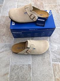 Birkenstock Boston Beige in camiscio - Nuove