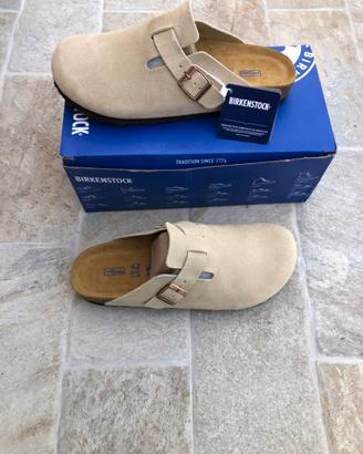 Birkenstock Boston Beige in camiscio - Nuove